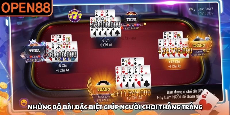 Những bộ bài đặc biệt giúp người chơi thắng trắng Mậu Binh online